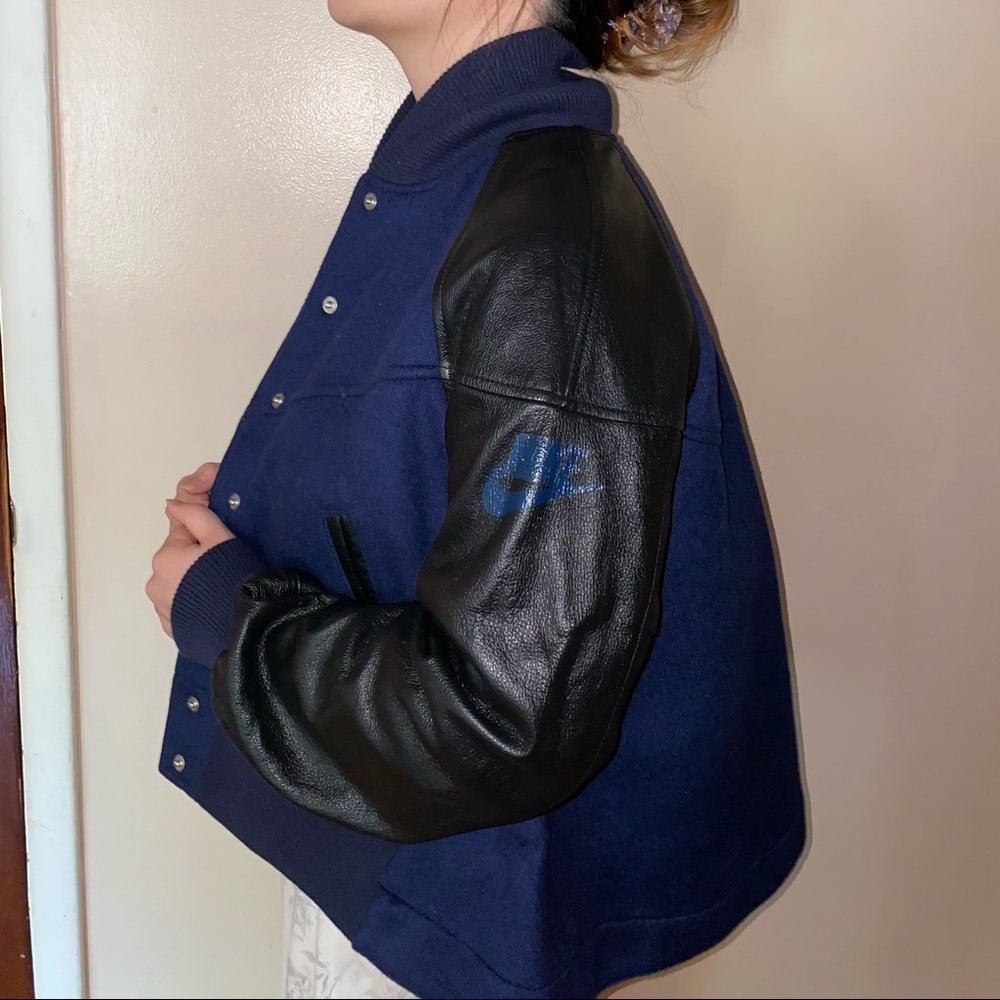 Nike Limited Edition Leather Sleeve Jacket